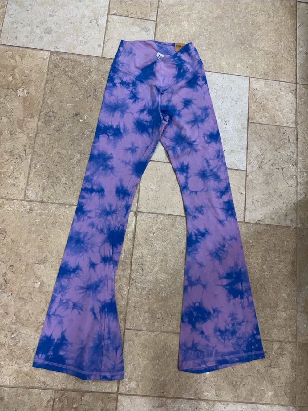 VS PINK USA Purple and Blue Tie-Dye LEGGINGS SIZE XS
